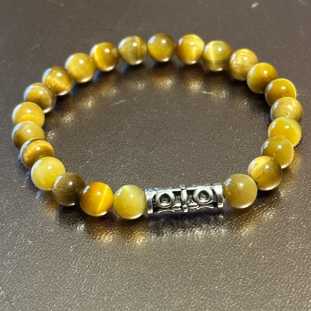 Men’s Blonde Tigers Eye stretch bracelet 7-8”.